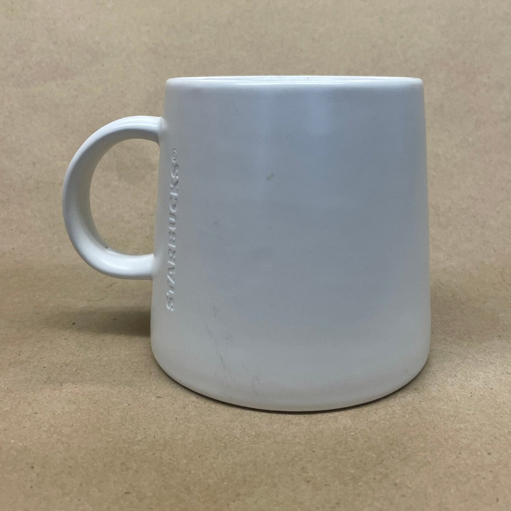 Starbucks White Tapered, No Spill, Wide Bottom Mug-2014
